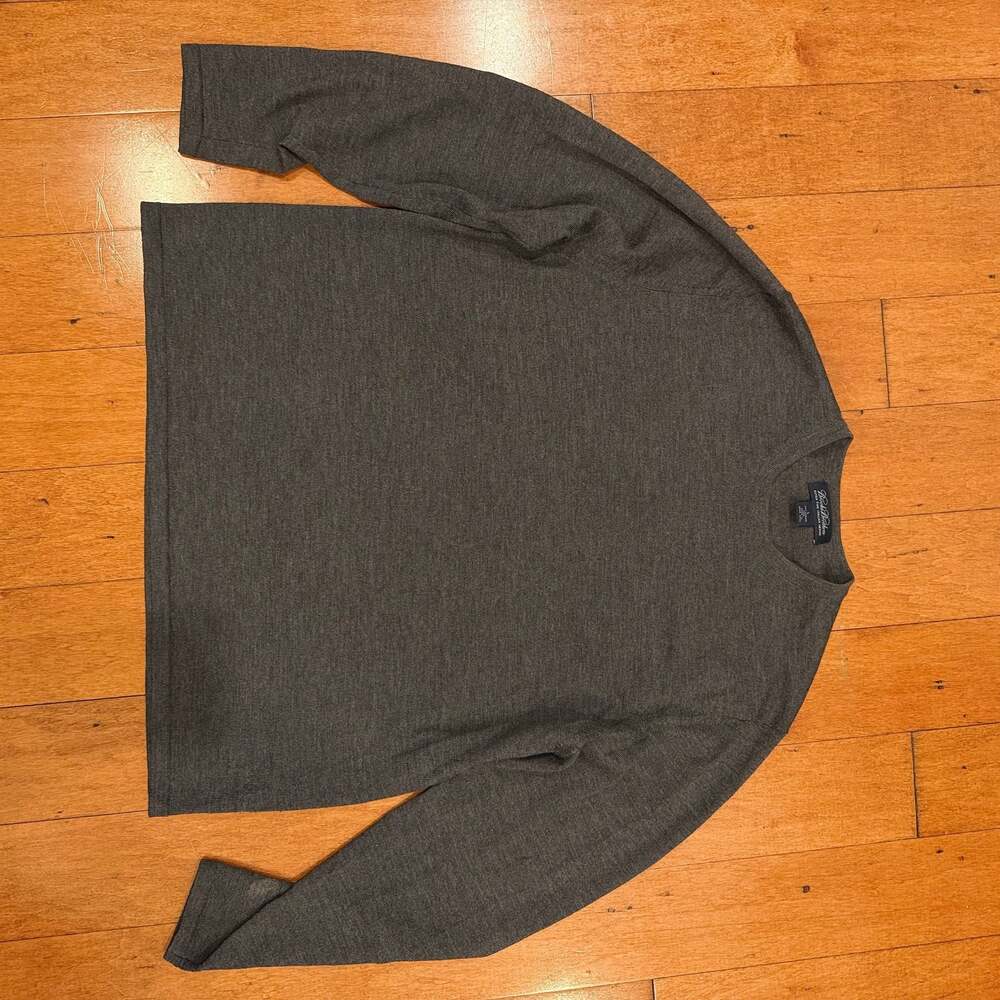 Brooks Brothers Extra Fine Italian Merino Wool Sweater Gray Size L